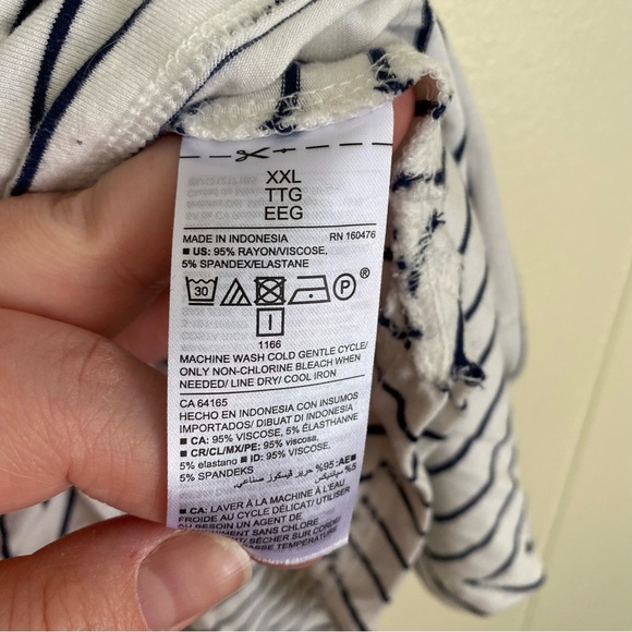 Old Navy VNeck Luxe Blue Striped Short Sleeve Top Plus Size - Picture 9 of 9